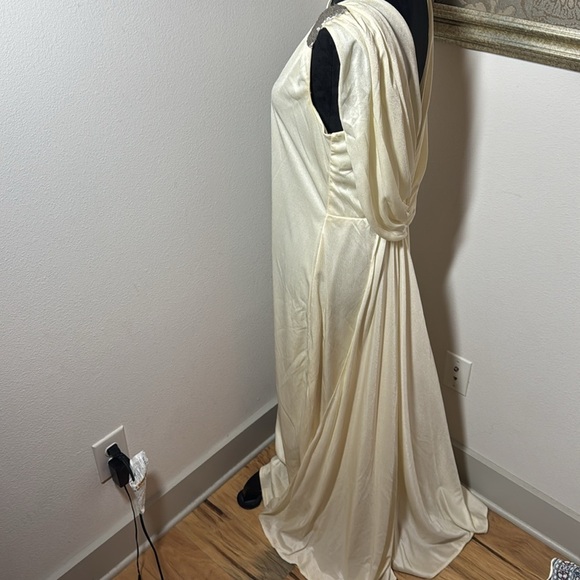 Harry Acton for After Five Vintage embellished draped back ivory gown maxi dress - Picture 5 of 12